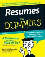 Resumes for dummies